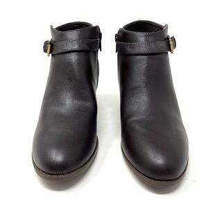 GH Bass Aileen Leather Side Zip Wedge Cushioned Ankle Booties Size 8.5 M